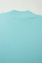 Mint Green Plus Size High Neck Cap Sleeve Top