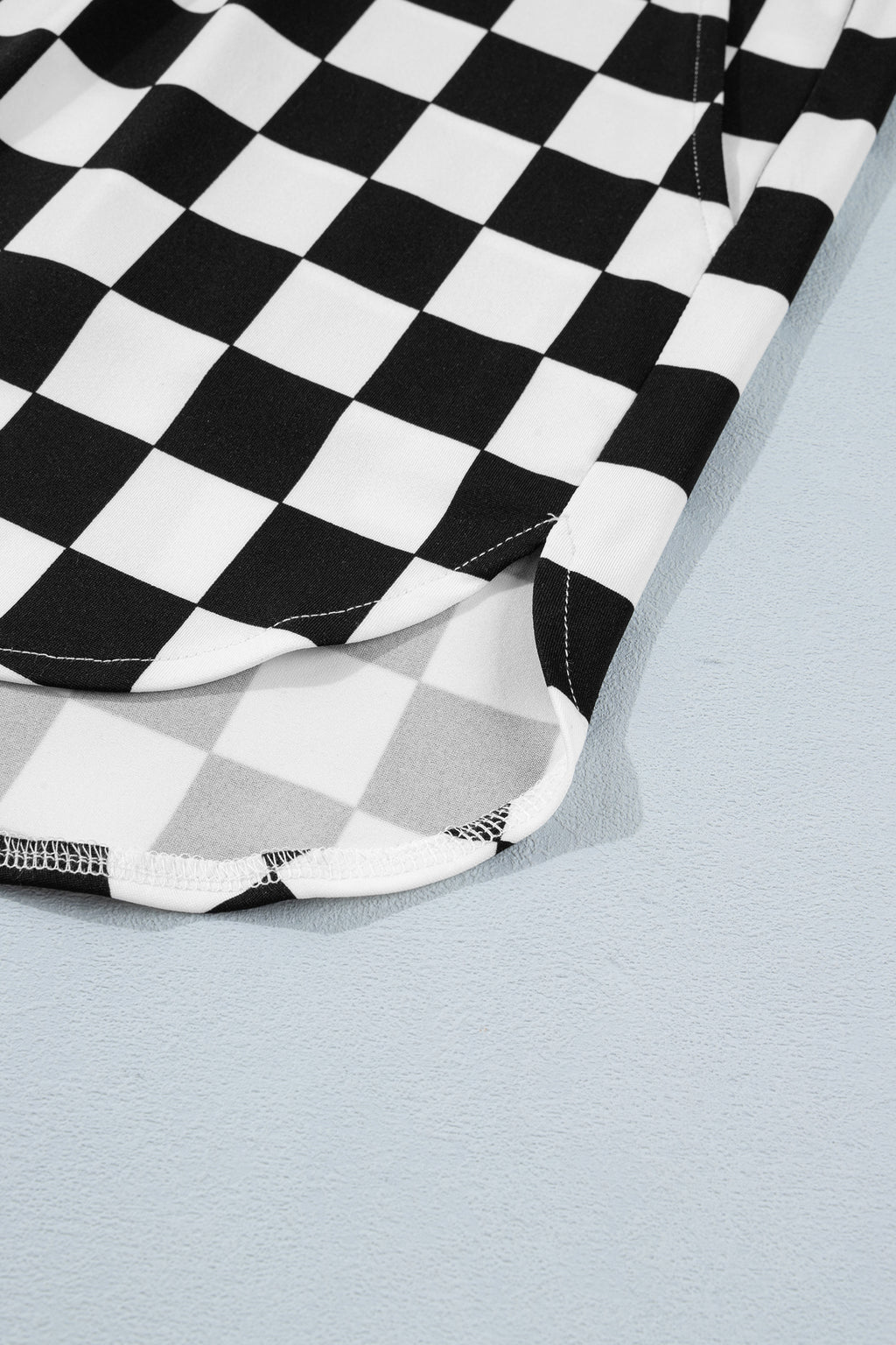 Black Plus Size Checkered Athleisure Shorts
