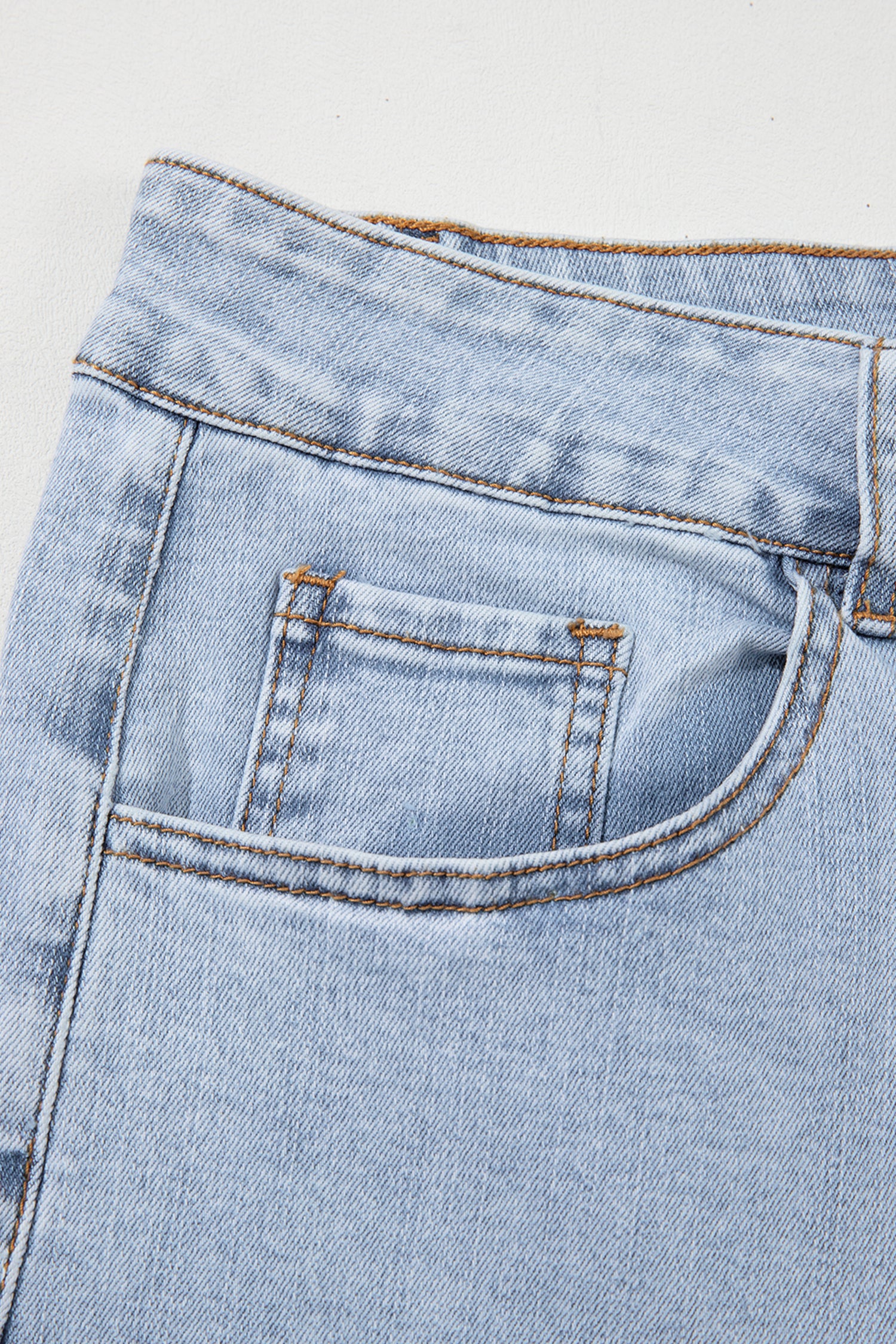 Beau Blue Solid Paneling Loose Fit Plus Size Jeans