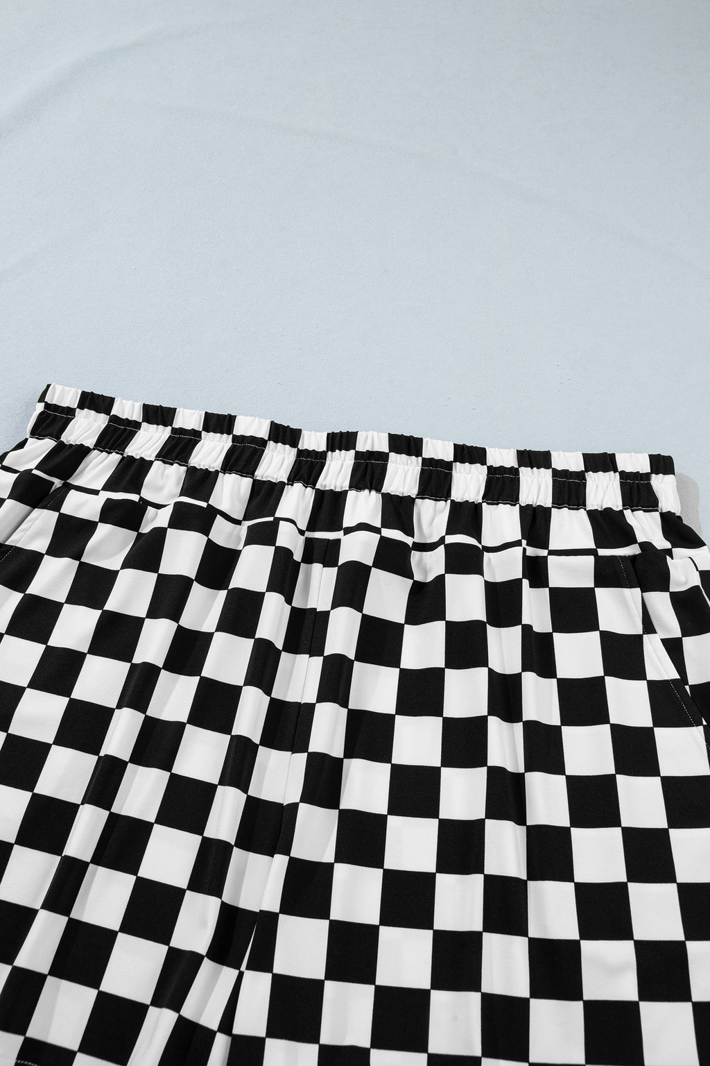Black Plus Size Checkered Athleisure Shorts