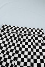 Black Plus Size Checkered Athleisure Shorts
