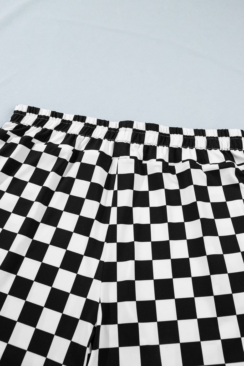 Black Plus Size Checkered Athleisure Shorts