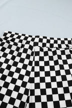 Black Plus Size Checkered Athleisure Shorts