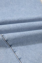 Beau Blue Solid Paneling Loose Fit Plus Size Jeans